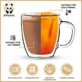 thumbnail image 2 of allBambu Double Wall Glass Mug with Bamboo Lid - 250ml, 2 of 6