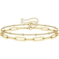 thumbnail image 1 of Pulsera de clip de cable de doble capa de oro para mujer JM, 1 of 5