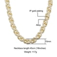 thumbnail image 2 of FEEL STYLE Male Zircon Gold Plated Ouroboros Cuban Chain Necklace for Men Women 15MM 20", 2 of 5
