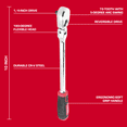 thumbnail image 3 of Hyper Tough 1/4-inch Drive 10-inch Flex-Head Ratchet, 3 of 11