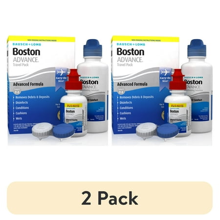 (2 pack) Boston ADVANCE Formula Contact Lens Solution Travel Pack – Complete Contact Lens Cleaning and Care Kit for Rigid Gas Permeable Lenses – from Bausch + Lomb