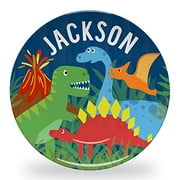 Little Explorers' Plates: Personalized Dinosaur Plates for Kids - Custom Name & Playful Design!