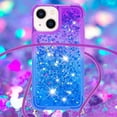 thumbnail image 4 of Funda para iPhone 13 Brillantina Líquida Divertida Reluciente y con Cristales en Movimiento Cuerpo Cruzado con Cordón Ajustable, 4 of 5