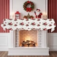 thumbnail image 2 of Christmas Poinsettia Fireplace Mantle Scarf, Red Birds Botanical Xmas Mantel Cover Table Runner for Home Living Room Door Window, Indoor Outdoor Holiday Party Decor 17" x 90", 2 of 8