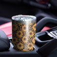 thumbnail image 4 of 30oz Black Leopard Sunflower Pattern Tumblers Stainless Steel Tumbler with Lid and Straw,Vacuum Insulated Double Wall Travel Tumbler Cups Mug with Cleaning Brush for Coffee,Tea, 4 of 7