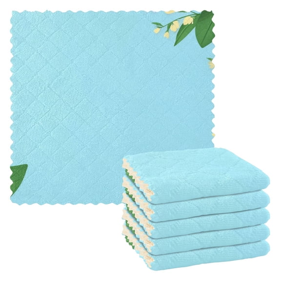 Spring Flowers Kitchen Towels 6 Pcs Dish Towels Absorbent Soft Quick Dry Towel Dish Rags for Washing Dishes