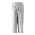thumbnail image 6 of Audhol Womens Linen Pants, Womens Linen Striped Summer Pants 2025 Cropped Casual Loose Fit Petite Straight Pinstripe Shorts Linen Capri Pants for Women White XL, 6 of 6