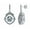 White, variant on Square Halo Dancing Stone Dangle Earrings Sterling Silver W/Pure Brilliance Zirconia – Rhodium Plated