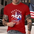 thumbnail image 2 of TOWED22 Men's 250th America Anniversary Casual Printed T-Shirt American Flag Shirt Men 250 Years of Freedom Shirt(Red,XL), 2 of 7