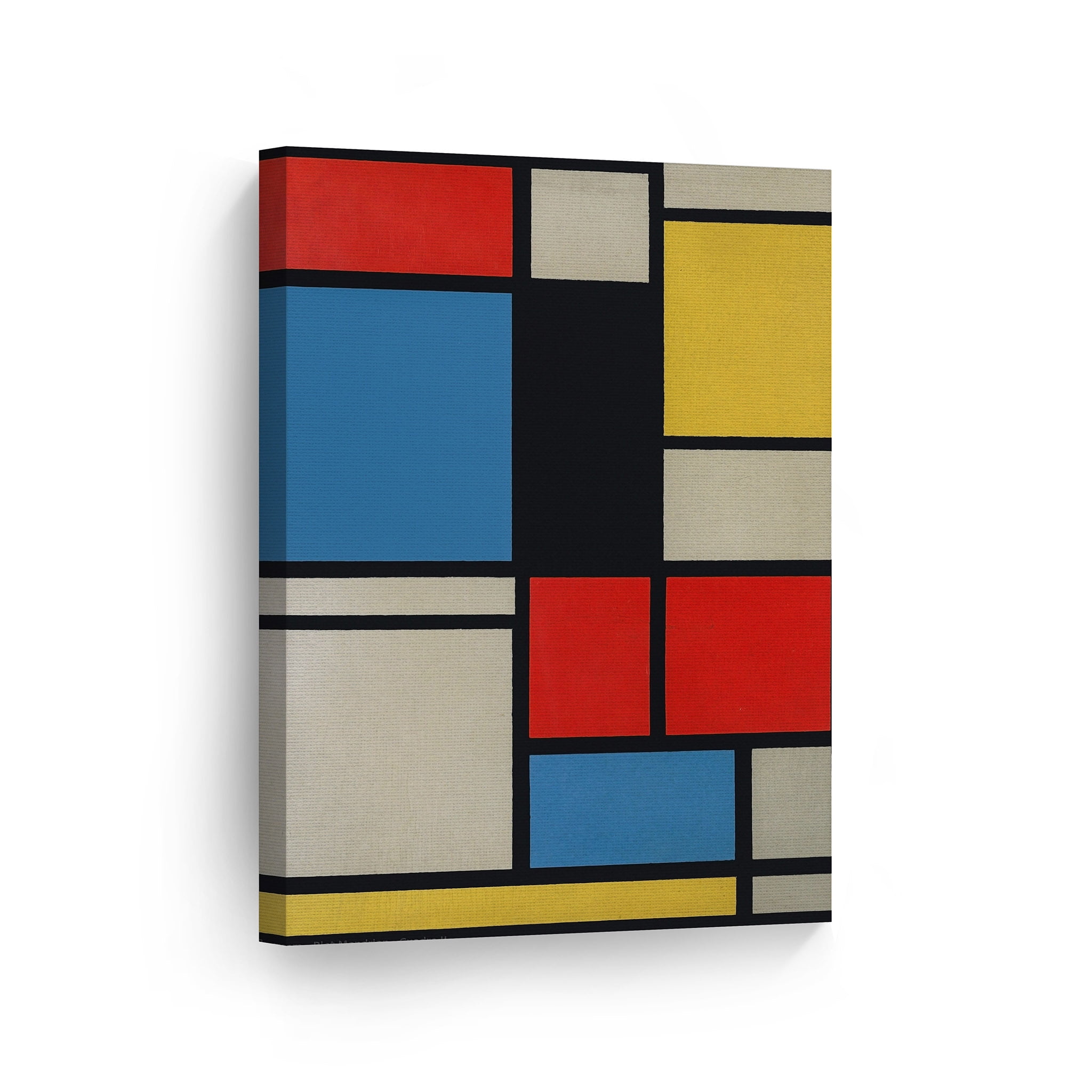 Smile Art Design Composition in Blue, Red and Yellow, Piet Mondriaan ...