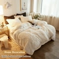 thumbnail image 6 of XeGe Fluffy Faux Fur Pillow Cases, Soft Plush Shaggy Furry Pillowcases, Velvet Fuzzy Decorative Long Pillow Shams for Bed Couch, Zipper Closure, Set of 2(King Size, Beige), 6 of 6