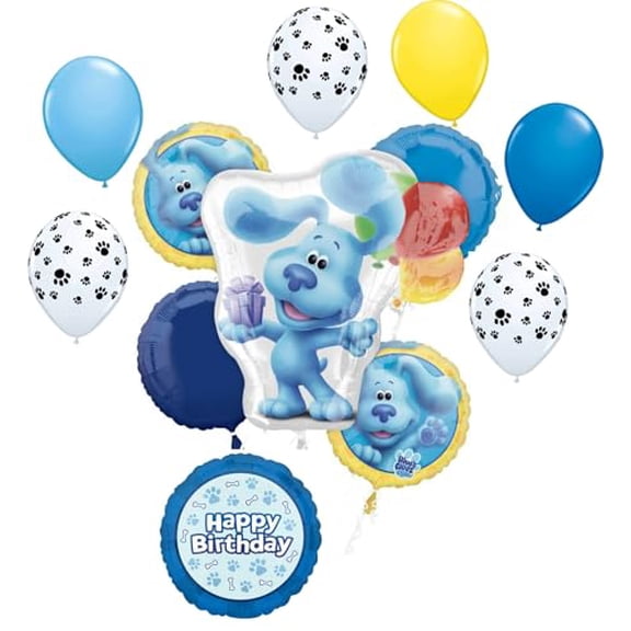 Anagram Blue's Birthday Clues Party Supplies 12pc Balloon Bouquet Decorations