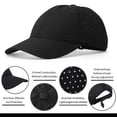 thumbnail image 3 of Bocaoying 3 Pack Sun Protection Baseball Caps for Men Women, Quick-Dry Breathable Hat with Ventilation Holes, Adjustable Curved Brim Dad Cap for Outdoor Hiking Daily Casual, Black/Dark Grey/Blue, 3 of 7