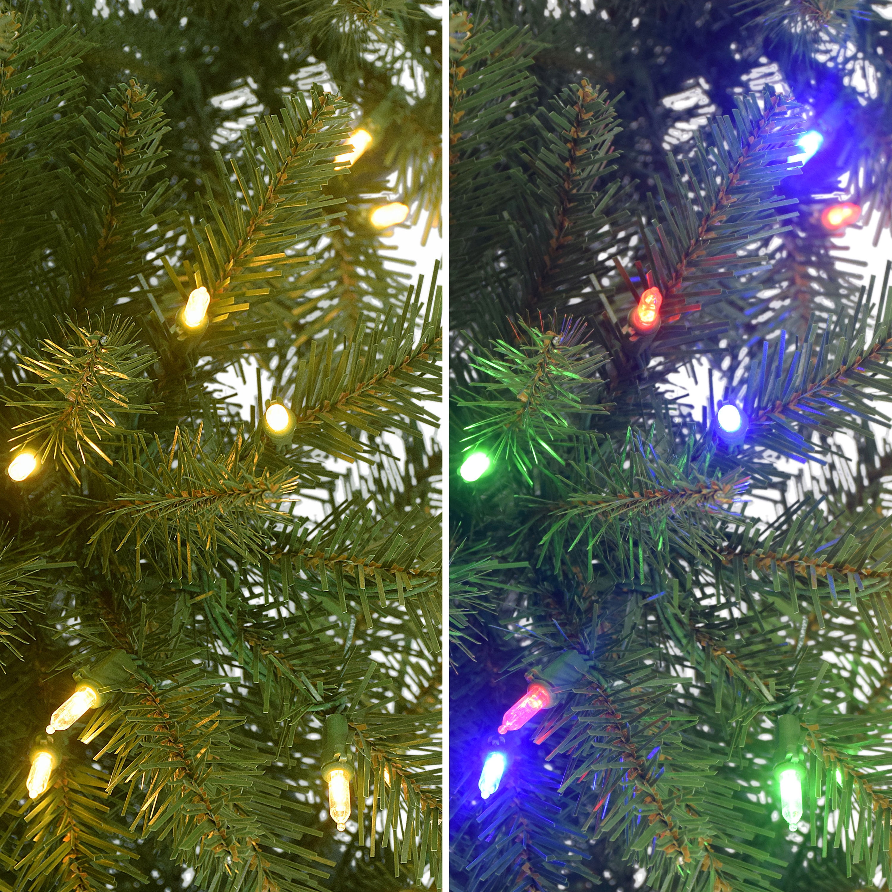 9 ft Pre-lit Slim Fraser Fir Tree 2093 Tips 700 Color Select LED Light On/Off Foot Pedal