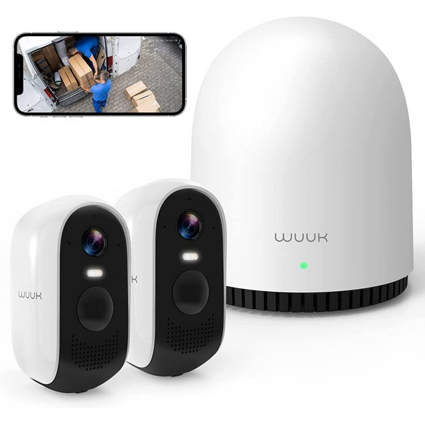 WUUK 2K Outdoor Wireless Security Camera with Free 32GB Local Storage