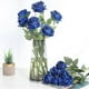 thumbnail image 2 of Ramo de 12 rosas artificiales de seda de tallo largo para decoración del hogar, boda y fiesta (azul), 2 of 4