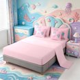thumbnail image 3 of Manfei Watercolor Amphibian Axolotl 7-Piece King Bedding,Cute Salamander Pattern King Bed in a Bag,Pink Reversible, 3 of 7