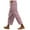 Pink, variant on Frostluinai Striped Linen Pants Women Drawstring Elastic Waist Harem Lounge Capris Fashion Button Beach Straight Wide Leg Pants with Pockets