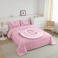 thumbnail image 4 of Manfei Women Monogrammed C 3pcs Queen Comforter Set - Dreamy Princess Bow-Tie Style, 4 of 8