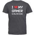 thumbnail image 1 of I Heart Love My Gamer Girlfriend Dark Heather Adult T-Shirt, 1 of 1
