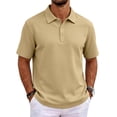 thumbnail image 2 of Mens Golf Shirt Dry Fit Mens Polo Shirts Short Sleeve Performance Golf Polos for Men with Collar Work Shirts Khaki XL, 2 of 8