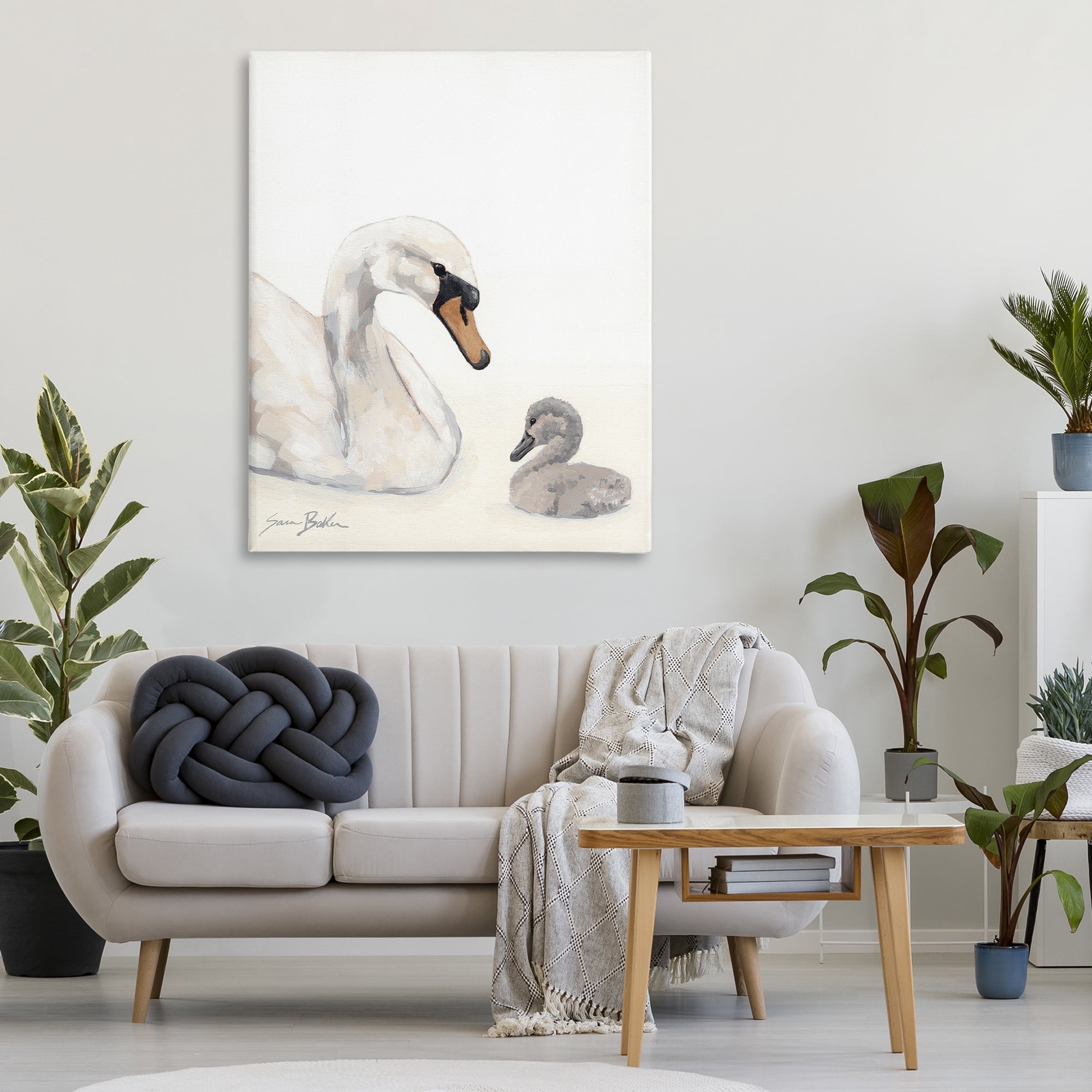 Stupell Industries Mother Swan & Cygnet Canvas Wall Art, design by Sara Baker
