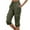Green, variant on DuoJiaJ 2025 Women's Elastic Waistband Pocket Solid Color Quarter Workwear Pants Plus Size Casual Pants Women