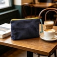 thumbnail image 1 of Rewenti Women'S Coin Purse Classic Small Checkered Portable and Convenient for Use Color Blocking Stationery Pouch Large Capacity Multi Func, 1 of 6