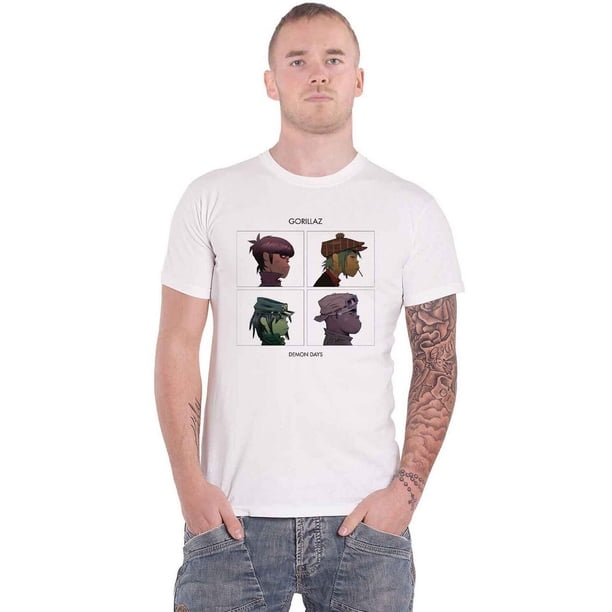 Gorillaz - Camiseta Demon Days de Algodón para Adultos Unisex (Blanco)