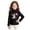 Black, variant on Girls Thermal Lined Long Sleeve Shirt Half High Neck Print Top Winter Warm Undershirt Layer Casual Pullover Tee