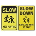 thumbnail image 1 of SHISUYAN 2pcs Warning Sign Road Street Signs Caution Kids Playing Attention Signs, 1 of 8