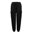thumbnail image 6 of BLCHUNen Cargo Pants for Women Casual Drawstring Elastic High Waist Sweatpants with Multi Pockets Leisure Workout Pants, 6 of 7