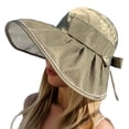 thumbnail image 3 of XINPING Women's Mesh Bow Sun Bucket Hat, Breathable UV Protection Wide Brim Beach Vacation Hat with Bow Detail for Summer Travel and Casual Wear, 3 of 5