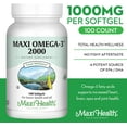 thumbnail image 2 of Maxi Health Omega-3 Fish Oil – 2000mg EPA & DHA – Heart & Brain Health Support – Burpless, Kosher – 100 Softgels, 2 of 7