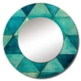 thumbnail image 3 of DESIGN ART Designart "Turquoise Triangles" Abstract Shapes Round Bathroom Mirror - Blue Modern Round Wall Décor 23x23 - Disc of 23 Inch, 3 of 7