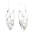 thumbnail image 2 of Aretes elegantes Hugo de flores antiguas colgantes para Mujeres y niñas púrpura, 2 of 10