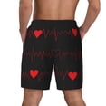 thumbnail image 4 of Goofa Cardiogram and Heart Printed Men's Swim Trunks Board Shorts Quick Dry Mens Swimming Trunks with Compression Liner,Breathable Fit Hawaii Beach Shorts-Small, 4 of 9