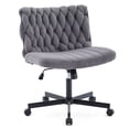thumbnail image 1 of Qinaqin Criss Cross Chair con Ruedas Ancho Seat Oficina en Casa Escritorio Armless Makeup Vanity Moderno Legged Swivel Comfy para Gris, 1 of 7