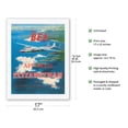 thumbnail image 2 of BEA Airspeed Ambassador - Elizabethan Class Service - British European Airways - Vintage Airline Travel Poster c.1952 - Japanese Unryu Rice Paper Art Print (Unframed) 17 x 22 in, 2 of 4
