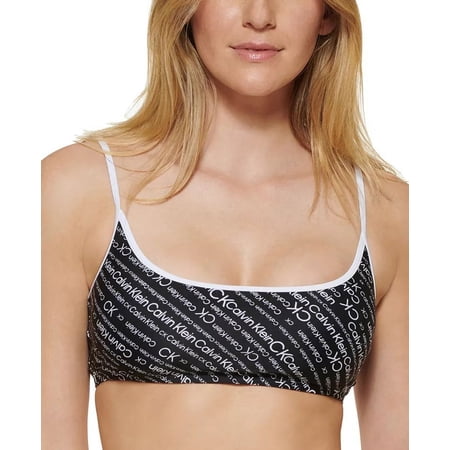 Calvin Klein BLACK Logo Bralette Bikini Swim Top  US X-Large