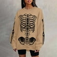 thumbnail image 4 of HUITKMM Chandail pour Femmes Unisexe Mode Imprimé Design Squelette Surdimensionné Longline Sans Capuche Col Rond pour et Mode Urbaine Décontracté, 4 of 5