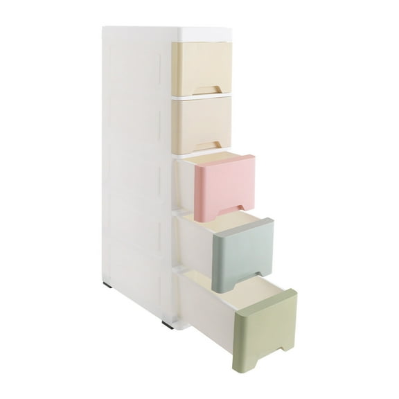 5 Tiers Bathroom Narrow Storage Organizer Cabinet Sturdy Floor Standing Cabinet