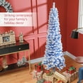 thumbnail image 4 of HOMCOM Snow Flocked Pencil Christmas Tree Slim Artificial Christmas Tree, 4 of 10