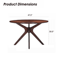 thumbnail image 4 of MAYEERTY 47" Solid Wood Round Dining Table, Intersecting Pedestal Base, Seats 4-6, Kitchen/Dining Room,Walnut, 4 of 4