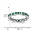 thumbnail image 2 of 925 Sterling Silver Prong set Stackable Polished Created Emerald Eternity Ring Size 8 Eternity Ring for Women, 2 of 2