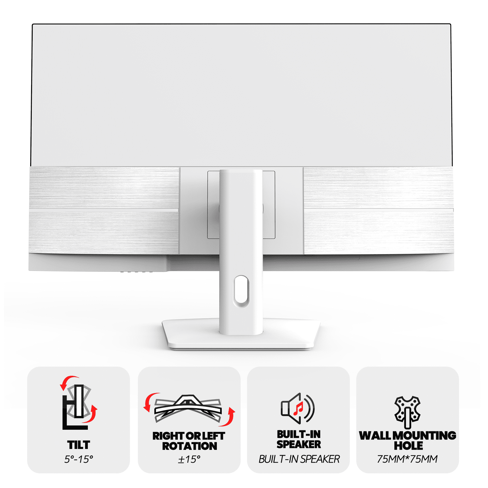 CRUA 32" 2K 75Hz IPS Computer Monitor, QHD 1440P with Build-in Speakers, 100% SRGB,FreeSync,HDMI Port-White