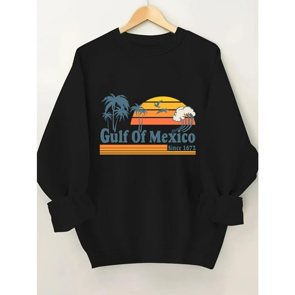 Gulf of Mexico Since 1672 Sweatshirt Scenic Sunset Coastal Pullover S-3XL