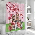 thumbnail image 5 of Valentine's Day Shower Curtain Set - Small 36" x 72" Washable Bathtub Curtain with 12 Hooks, Watercolor Funny Dogs Love Roses Spring Pink Waterproof Fabric Stall Shower Curtains for Bathroom Décor, 5 of 6