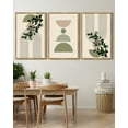 thumbnail image 3 of Drsoum Bohemia Decor 16x24in3pcs Natural Framed Modern Prints Abstract with Green Leaf Wall Printing Bedroom Living Room Decor, 3 of 6