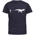 thumbnail image 1 of Jurassic - Dinosaur T-Rex On A Leash Navy Adult T-Shirt, 1 of 1